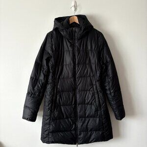 Nike Down Puffer Mid Length Jacket Coat Black Size Medium